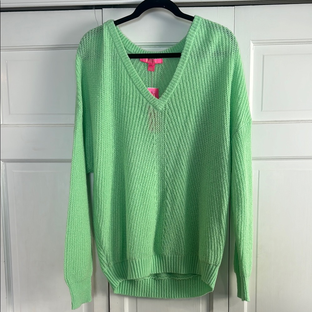 Lilly Pulitzer Mint Green V-Neck Knit Sweater